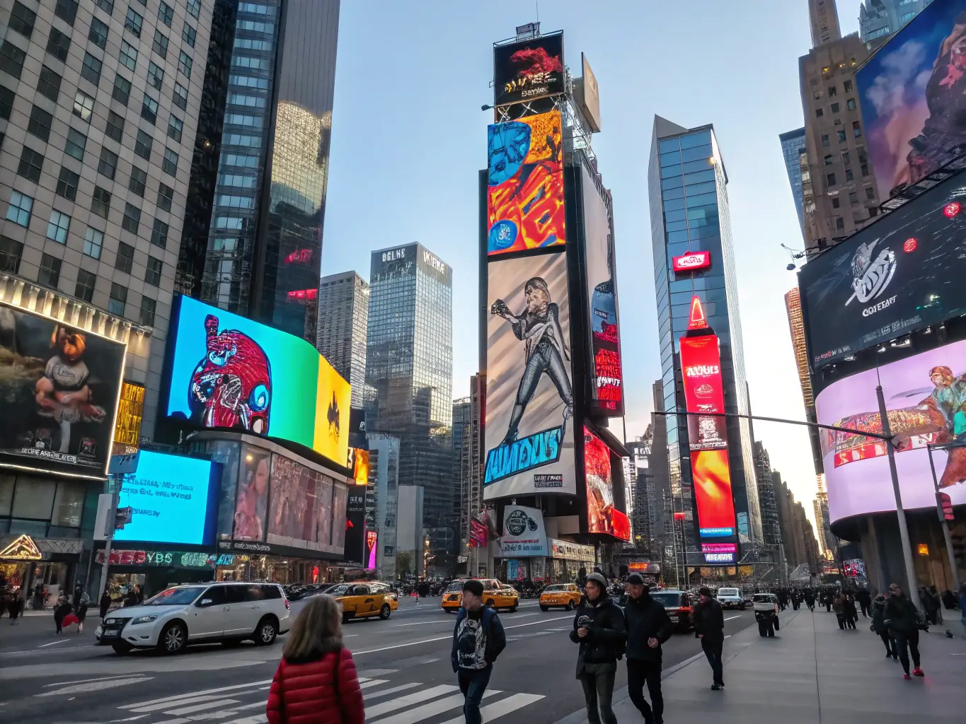 A vibrant image of a billboard and digital ads showcasing high-impact visuals for BHS solutions.